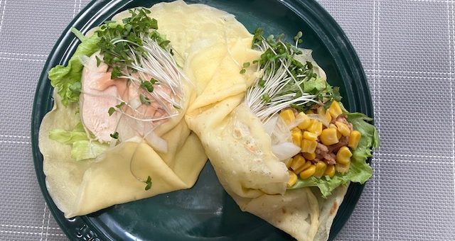 米粉のパンケーキミックスで作る！ 米粉のおかずクレープ