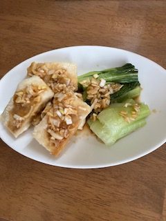 高野豆腐とチンゲン菜の油淋鶏風！